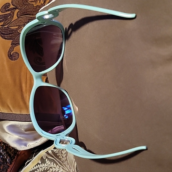 Seafoam Green Rhinestone Sunglasses - Picture 5 of 8